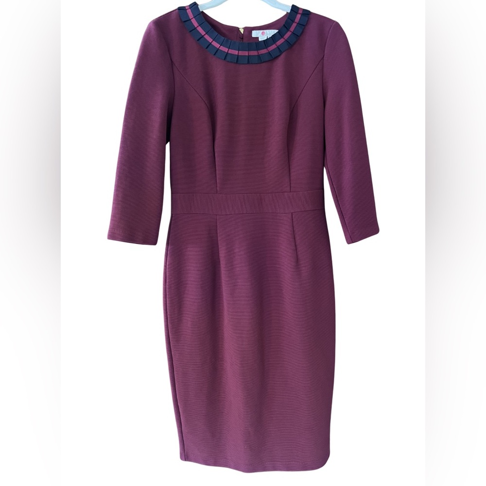 Boden Mia Ottoman Shift Dress Plum Midi Sheath Dress